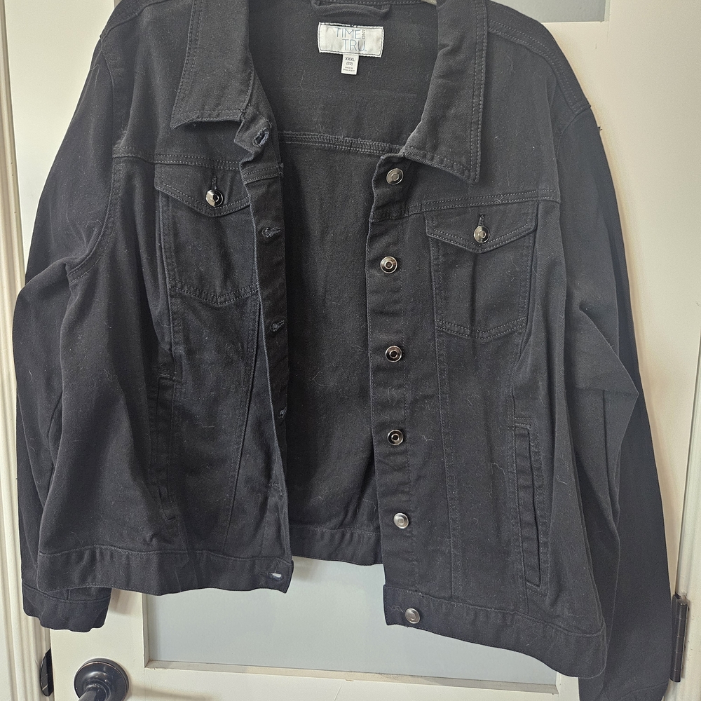 Time and Tru Black Jean Jacket
